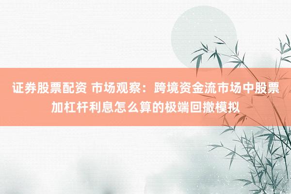 证券股票配资 市场观察：跨境资金流市场中股票加杠杆利息怎么算的极端回撤模拟