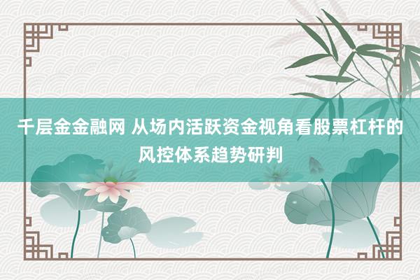 千层金金融网 从场内活跃资金视角看股票杠杆的风控体系趋势研判